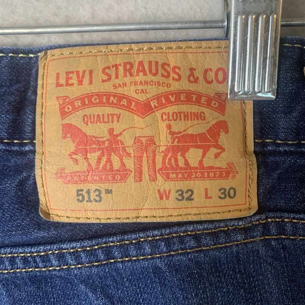 Levis 513 Jeans Mens 32x30 (27) Blue Straight Leg Dark Wash Workwear Cowboy - Picture 3 of 8
